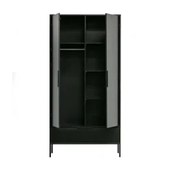 Adam 2-deurs Kledingkast grenen zwart 100cm
