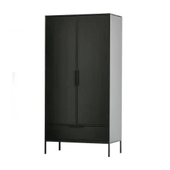 Adam 2-deurs Kledingkast grenen zwart 100cm