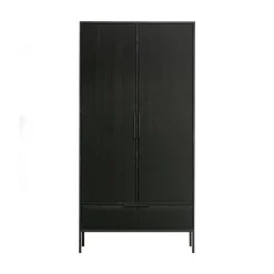 Adam 2-deurs Kledingkast grenen zwart 100cm