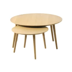 Ada Salontafel set van 2 rond Naturel