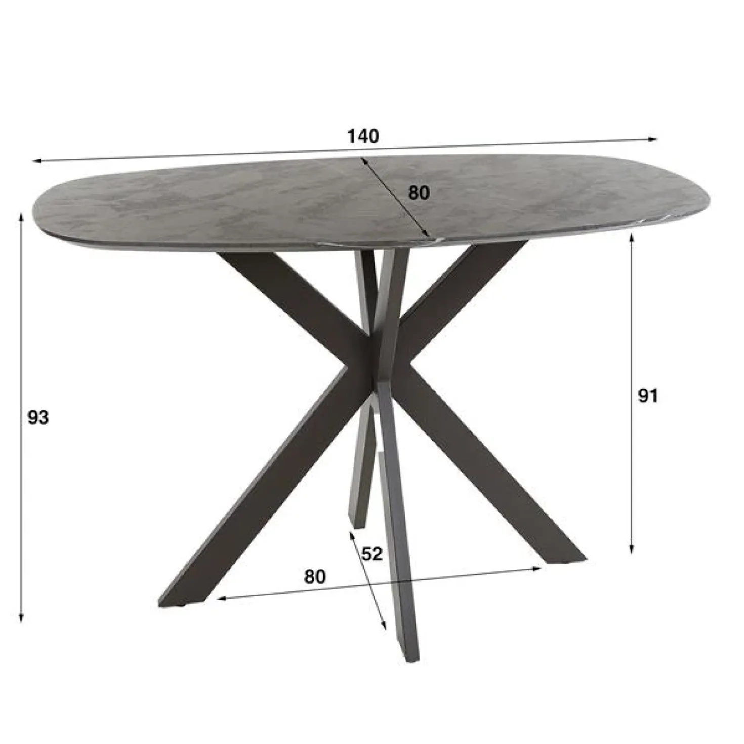 Agnes Bartafel Deens ovaal Melamine 140cm