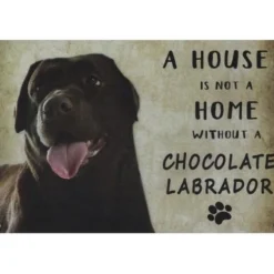 A home Chocolate Labrador - metalen bord