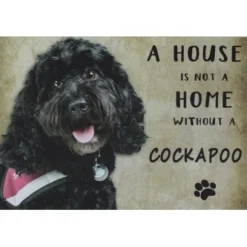 A home Cockapoo Black - metalen bord