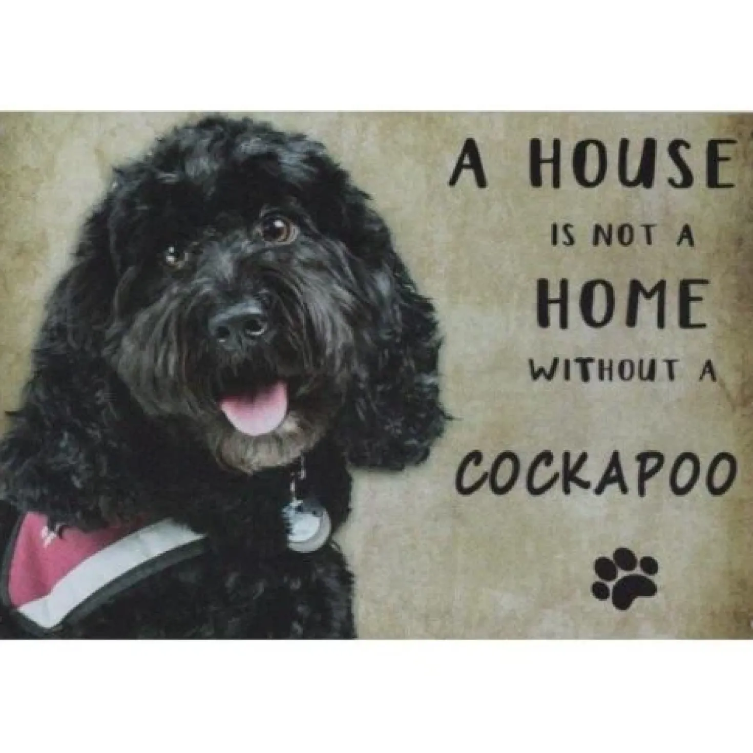A home Cockapoo Black - metalen bord