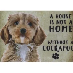 A home Cockapoo Brown - metalen bord