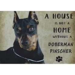 A home Dobermann Pinscher - metalen bord