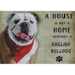 A home English Bulldog Halsdoek - metalen bord