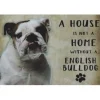 A home English Bulldog - metalen bord