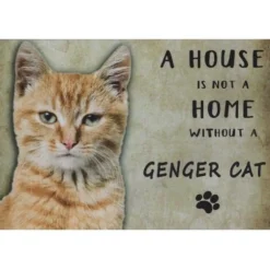 A home Genger Cat - metalen bord