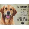 A home Golden Retriever - metalen bord