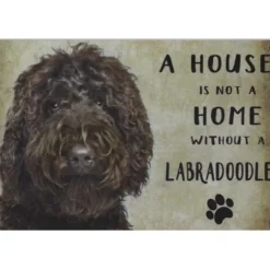 A home Labradoodle - metalen bord