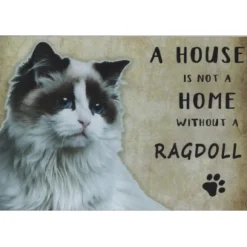 A home Ragdoll - metalen bord
