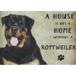 A home Rottweiler - metalen bord