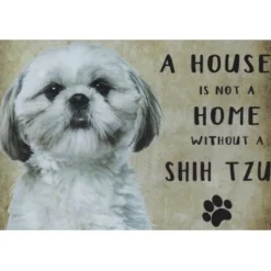 A home Shih Tzu - metalen bord