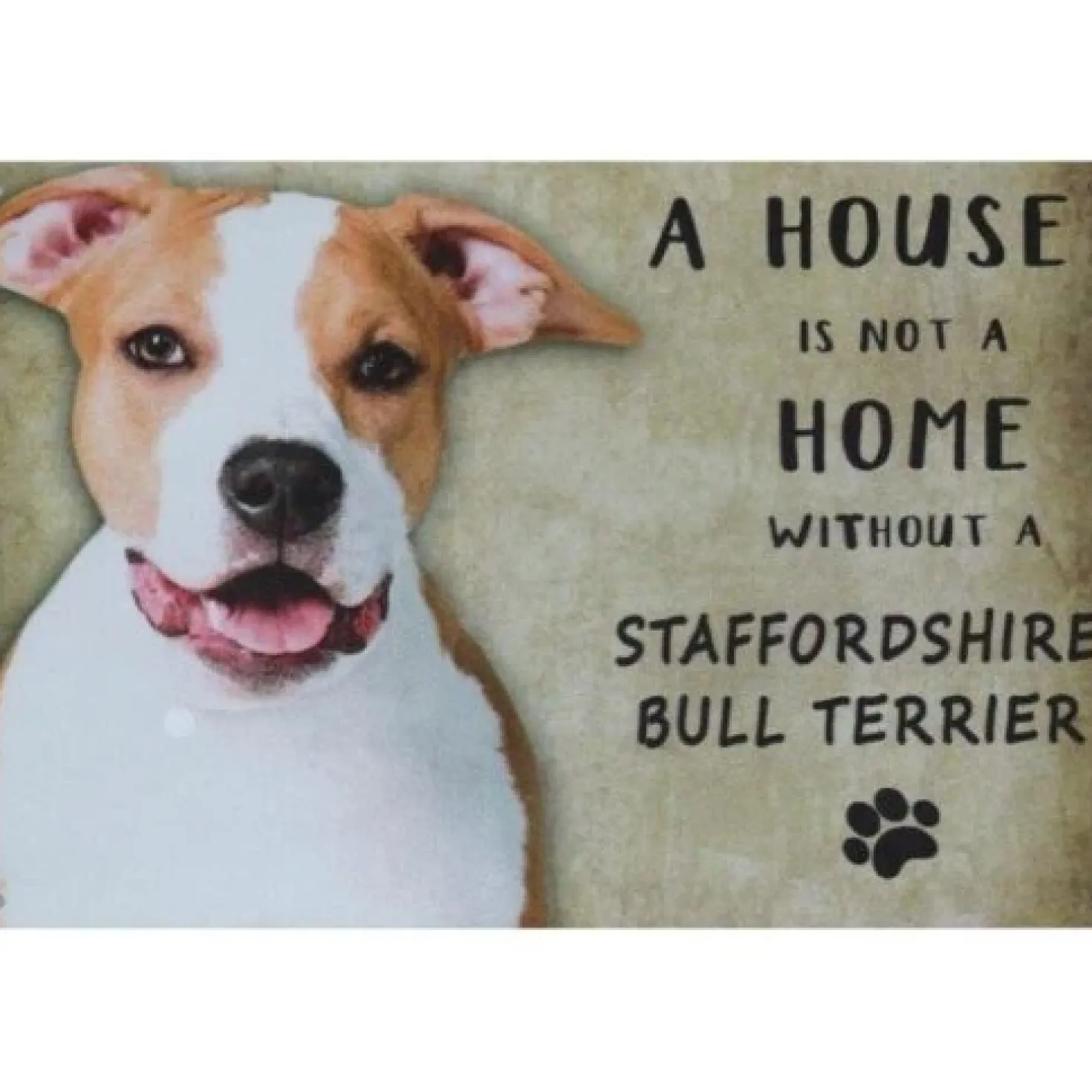 A home Staffordshire Bull Terriër - metalen bord