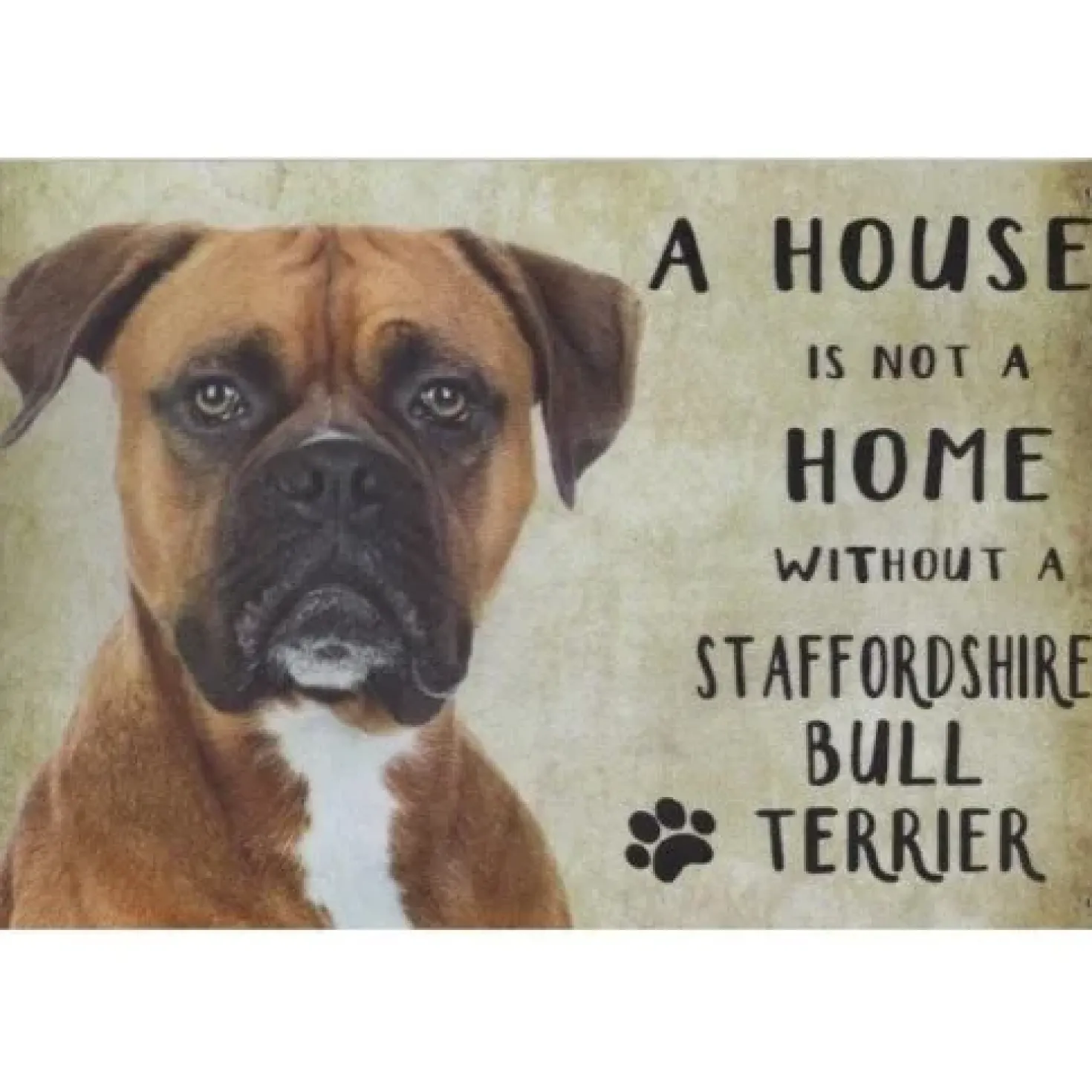 A home Staffordshire Bull Terriër/Boxer - metalen bord