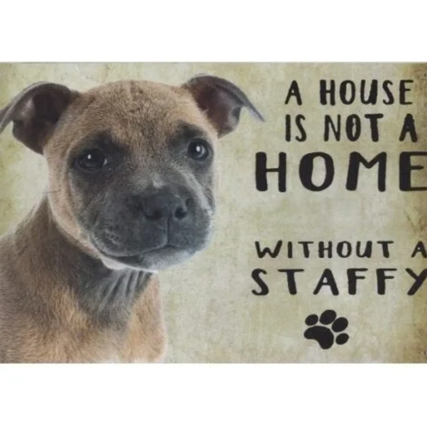 A home Staffy - metalen bord