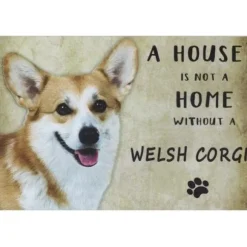 A home Welsh Corgi - metalen bord