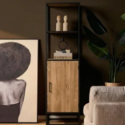 Alaska Boekenkast Met deur Mangohout 55cm