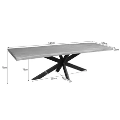 Alaska Boomstamtafel Mangohout 240cm