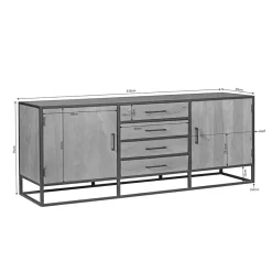 Alaska Dressoir Mangohout 210cm