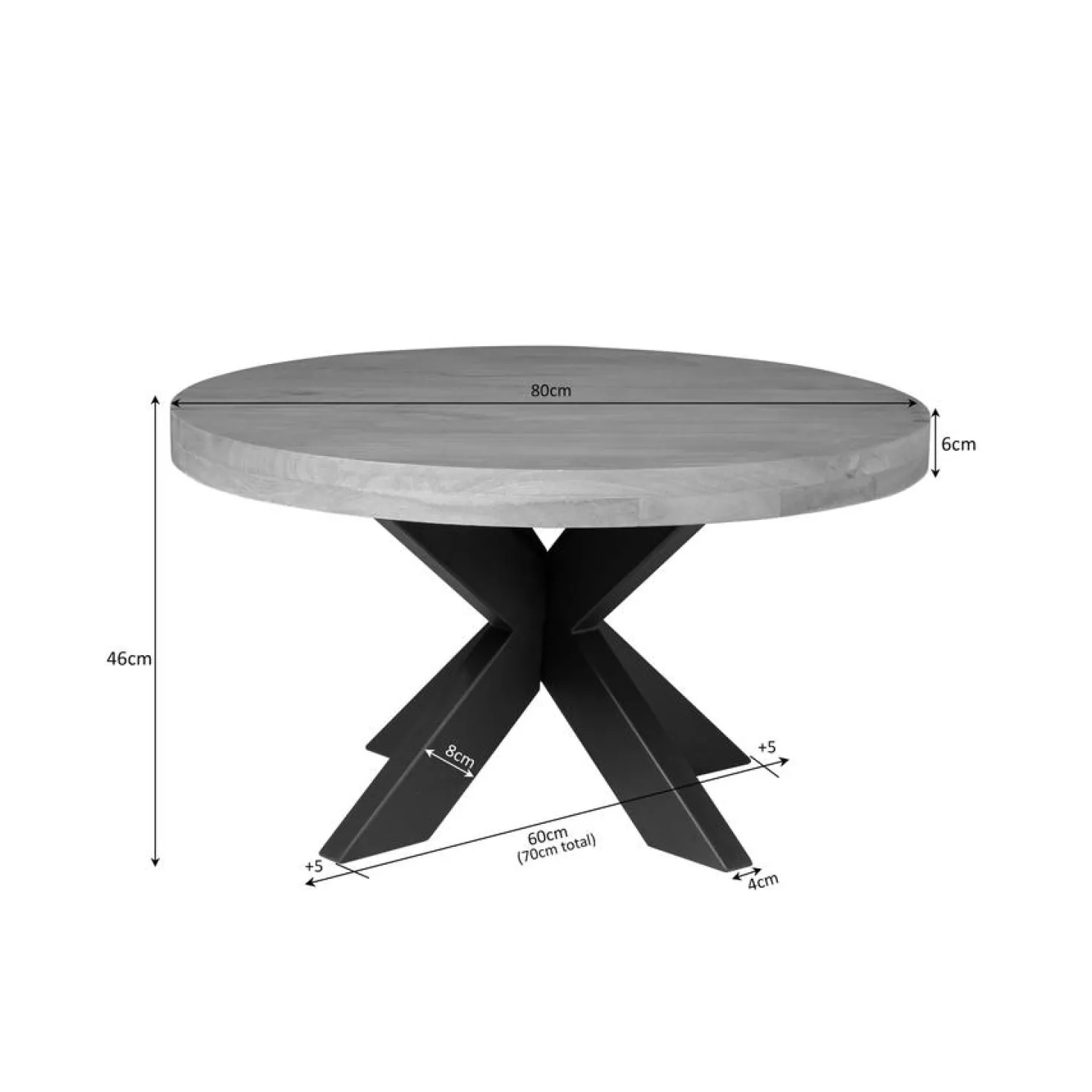 Alaska Salontafel Rond Mangohout 80cm