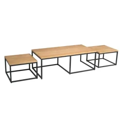 Alaska Salontafel Set van 3 rechthoekig Mangohout 120cm