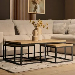 Alaska Salontafel Set van 3 rechthoekig Mangohout 120cm