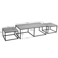 Alaska Salontafel Set van 3 rechthoekig Mangohout 120cm