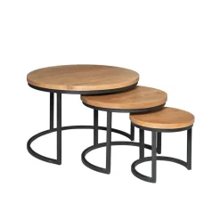 Alaska Salontafel Set van 3 rond Mangohout