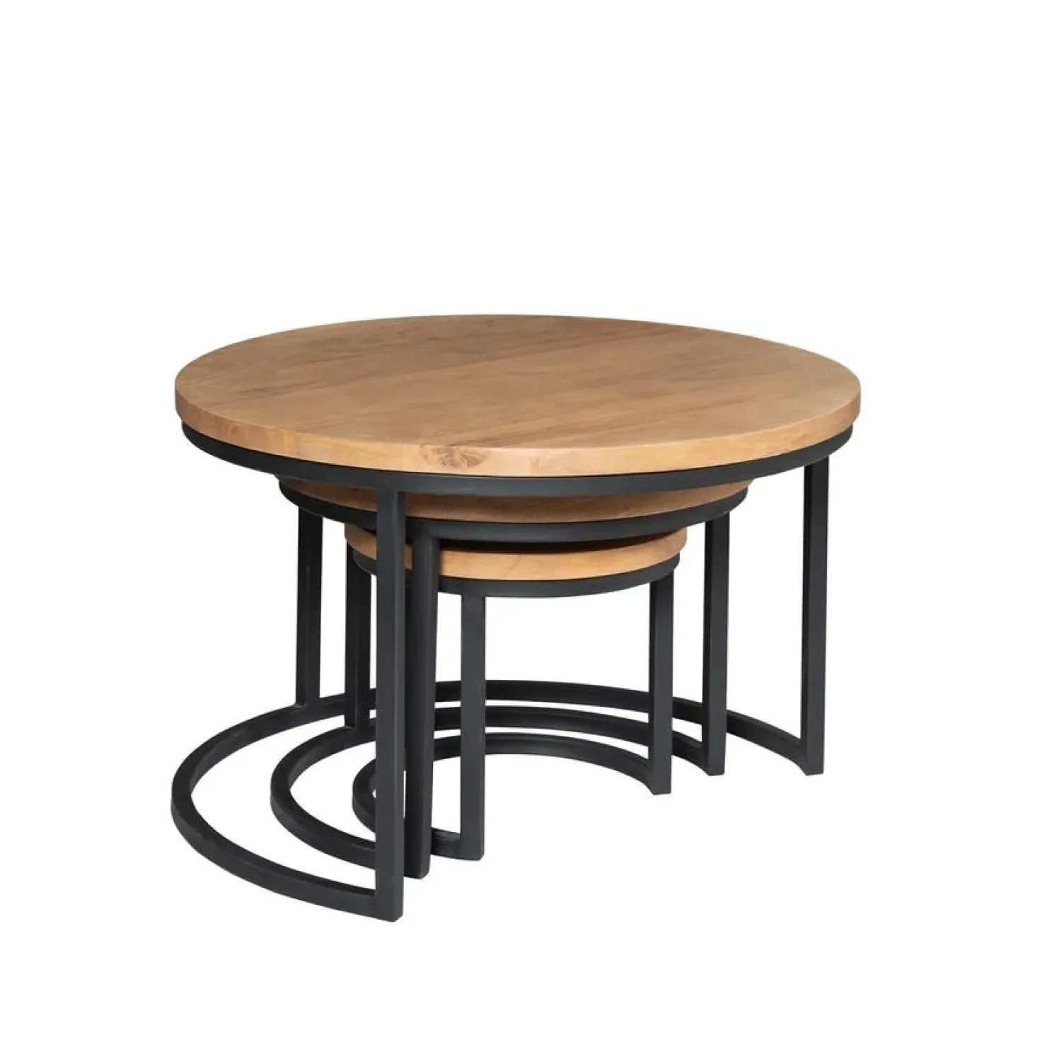 Alaska Salontafel Set van 3 rond Mangohout