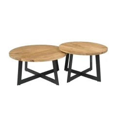 Alaska Salontafel x-poot Set van 2 Mangohout