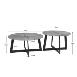 Alaska Salontafel x-poot Set van 2 Mangohout