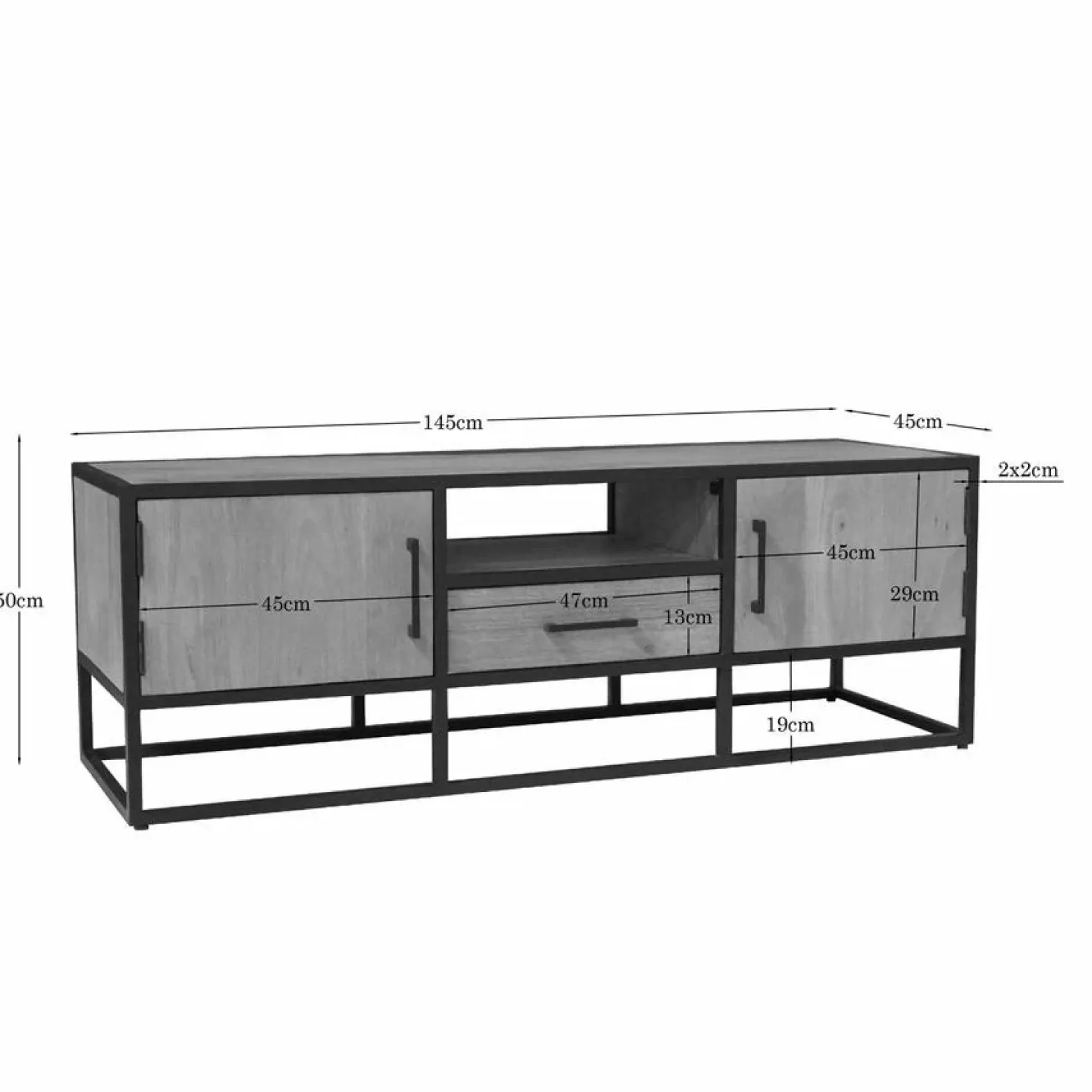 Alaska Tv meubel Mangohout 145cm
