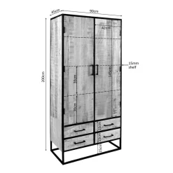 Alaska Wandkast Mangohout 90cm