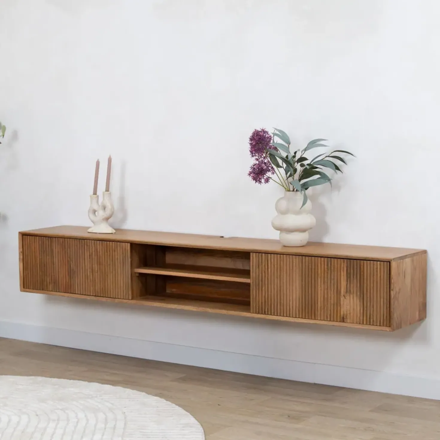 Albin Zwevend Tv meubel naturel 200cm