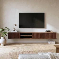 Albin Zwevend Tv meubel walnoot 240cm