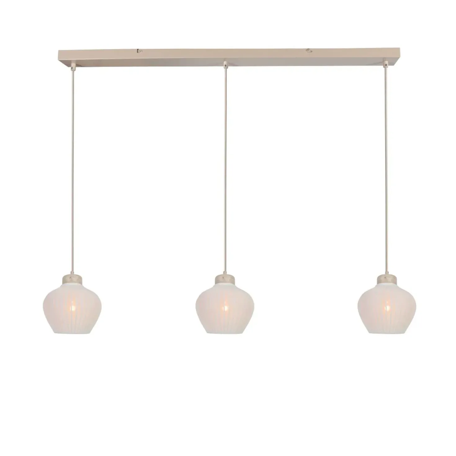 Alessia 3-lichts Hanglamp Travertin met linnen