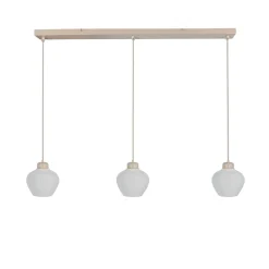Alessia 3-lichts Hanglamp Travertin met linnen
