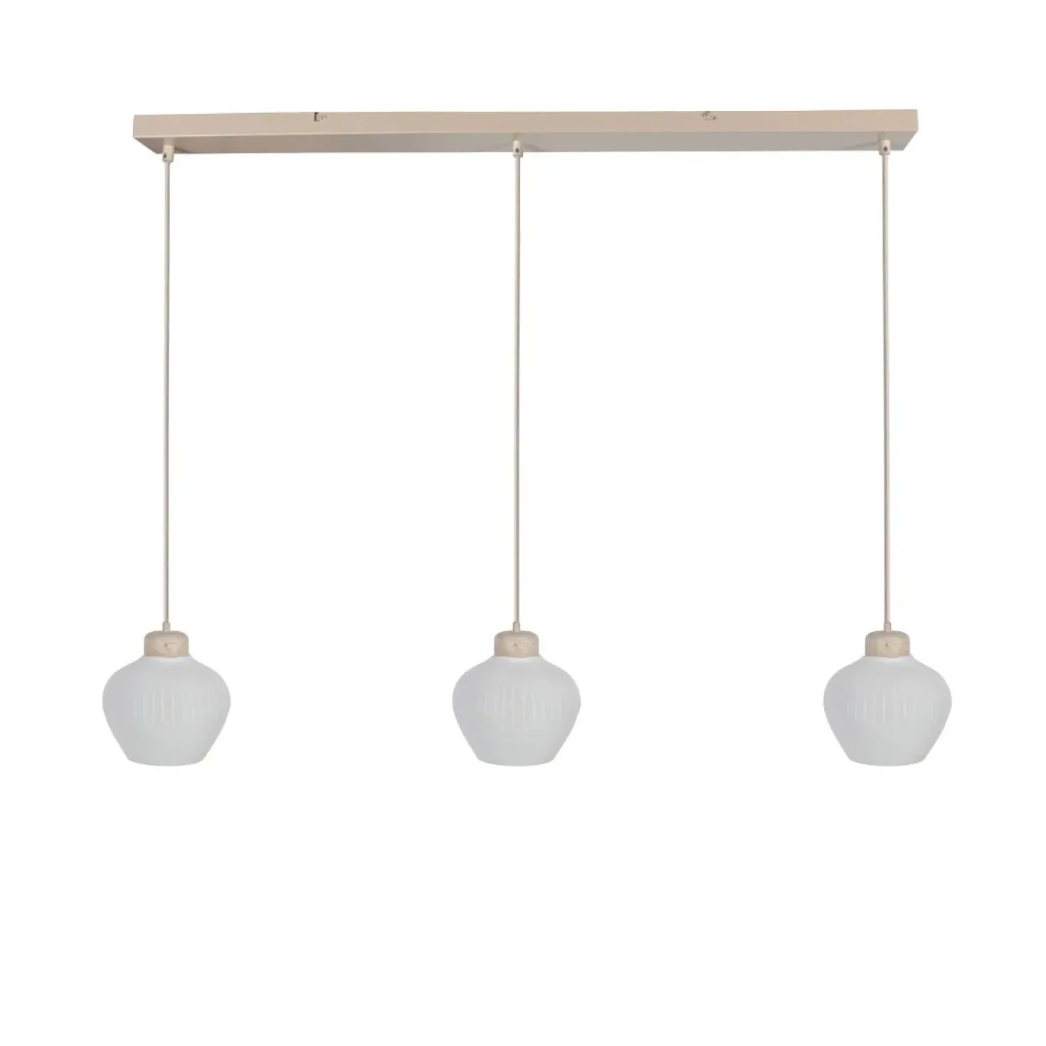 Alessia 3-lichts Hanglamp Travertin met linnen