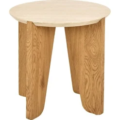 Almari Bijzettafel Beige rond 50cm