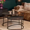 Alma salontafel set van 2 metaal/grijs