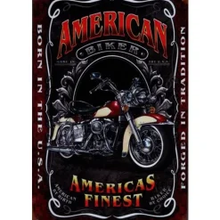 American biker - metalen bord