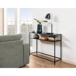 Amora Sidetable Zwart Metaal 100cm