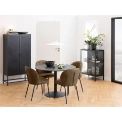 Amora Wandkast Zwart Metaal 80cm