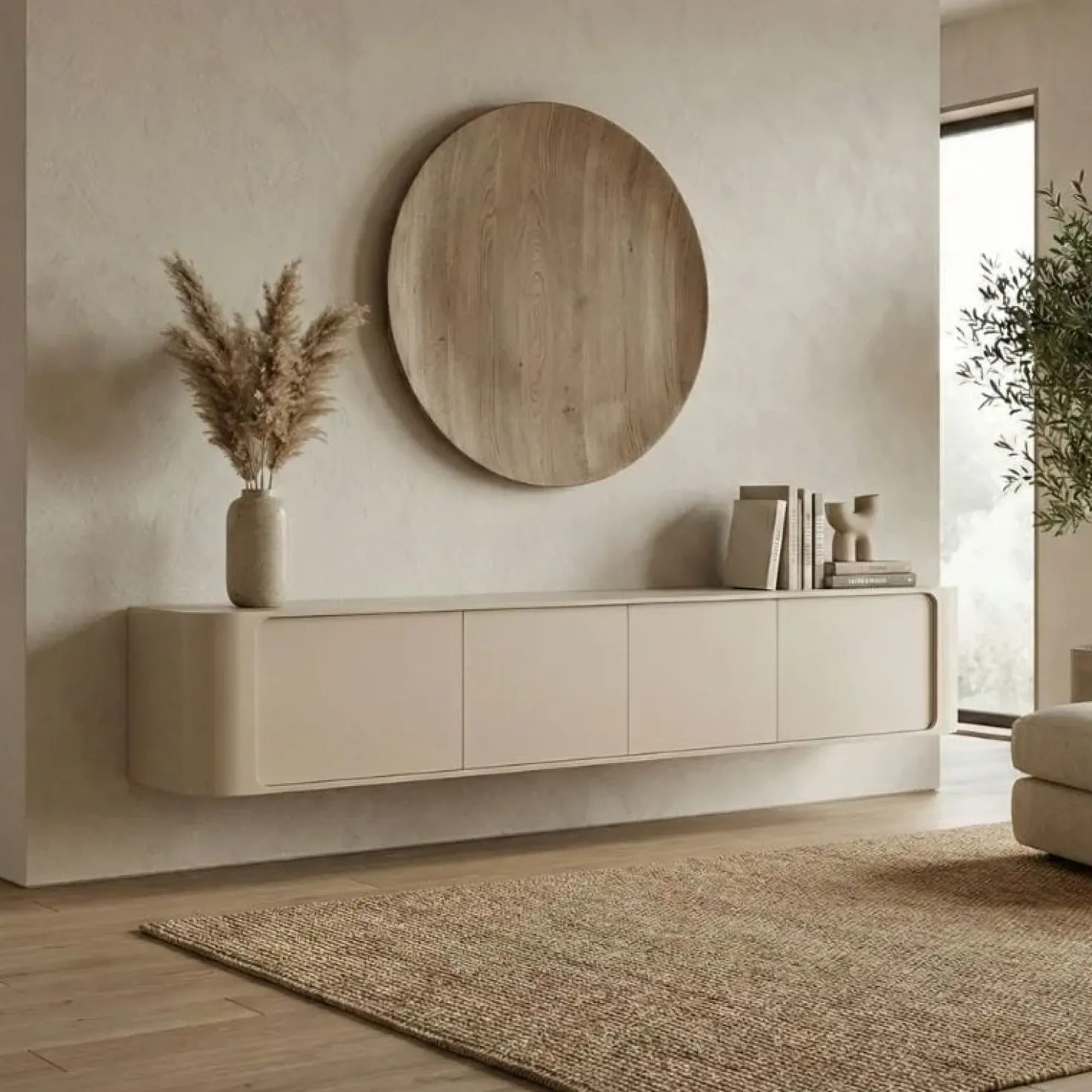 Amy Tv meubel Zand mangohout 195 cm