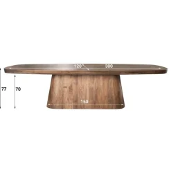 Andreas Eettafel deens ovaal Acaciahout 300cm