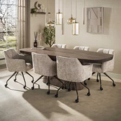 Andreas Eettafel deens ovaal Acaciahout 240cm