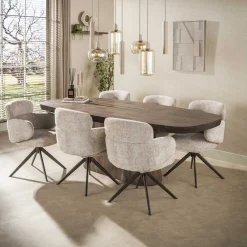 Andreas Eettafel deens ovaal Acaciahout 240cm