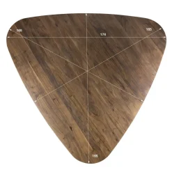 Andreas Eettafel driehoekig Acaciahout 165cm